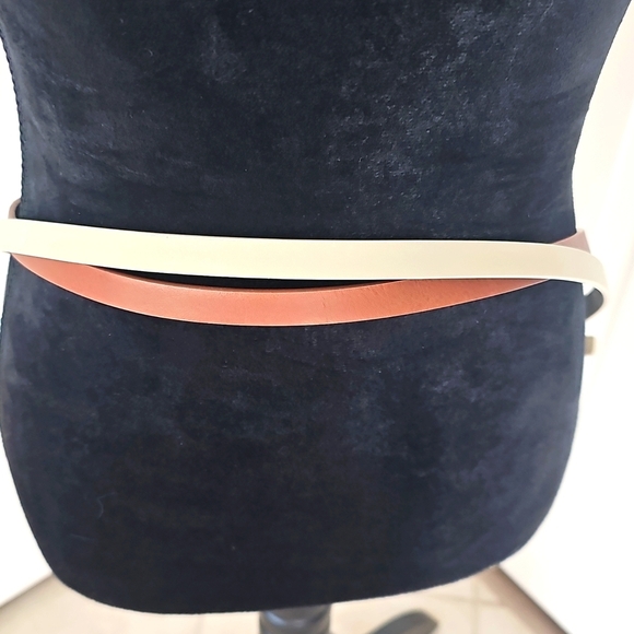 NWT Linea Pelle Lp Blue 2 Hammered Buckle Faux Leather Belts Brown/Gold XLarge - Picture 5 of 12